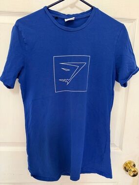 Gymshark Royal Blue Short Sleeve Tee with White Logo